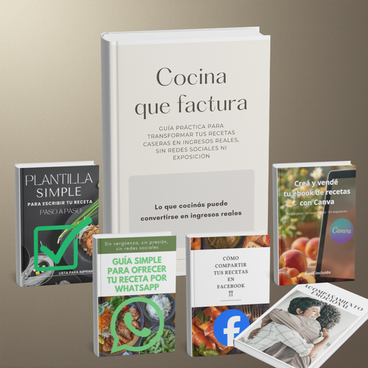 De Cocinera a vender con confianza + 5 bonus! Ganá dinero con tus recetas (Paso a paso desde cero)!